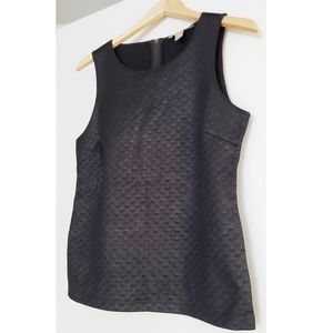 Black basket weave patterned top